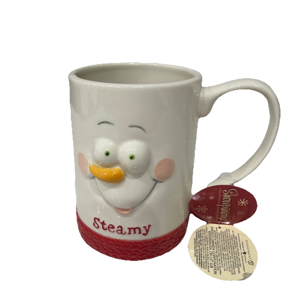 NWT Depart 56 Snowman Snowpinion Steamy‎ Coffee Cup Mug Dept 56 New 15 oz